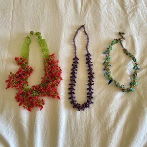Three Whimsical Beaded Necklaces